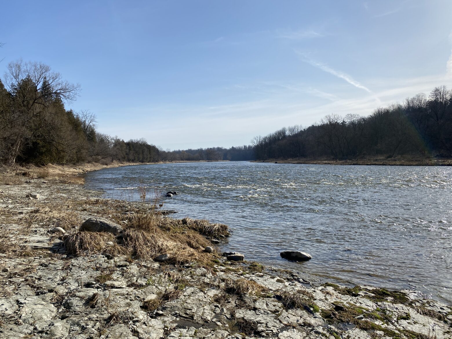 photo ground water enters Grand River from rocky banks